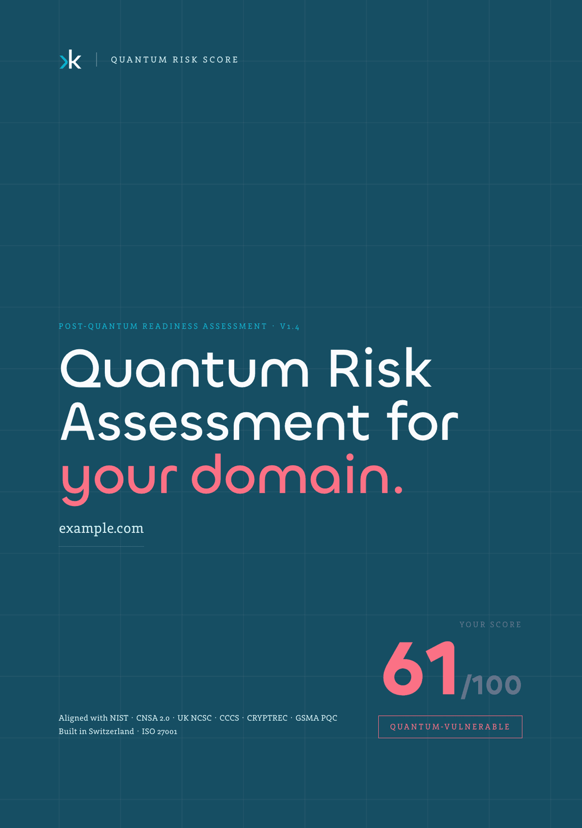 Quantum Risk Score sample report